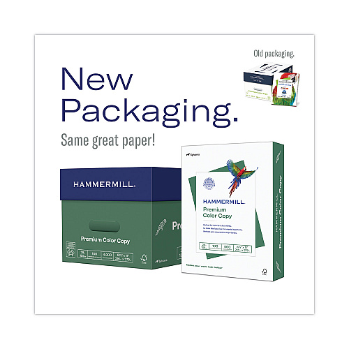 Hammermill Premium Color Copy Print Paper, 100 Bright, 28 lb Bond Weight, 8.5 x 14, Photo White, 500/Ream (102475)