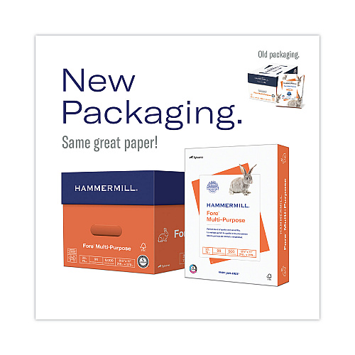 Hammermill Fore Multipurpose Print Paper, 96 Bright, 20 lb Bond Weight, 8.5 x 11, White, 500 Sheets/Ream (103267RM)
