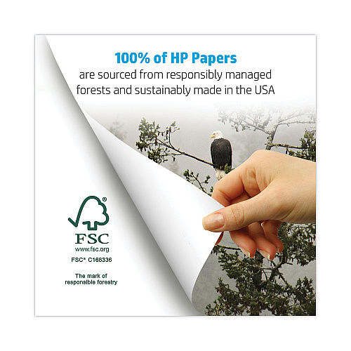 HP Office20 Paper, 92 Bright, 20 lb Bond Weight, 8.5 x 11, White, 500 Sheets/Ream, 10 Reams/Carton (112101)