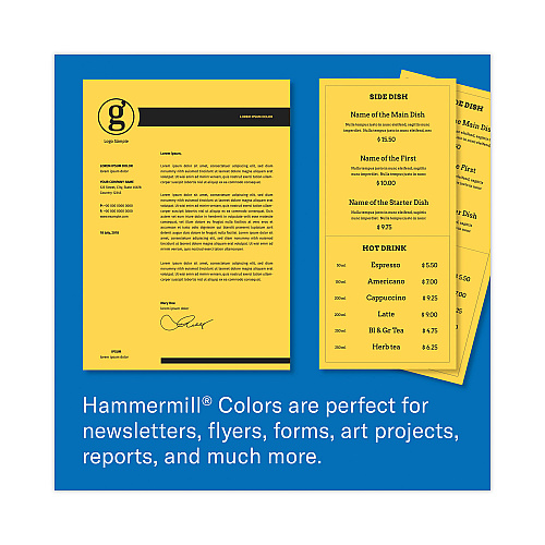Hammermill Colors Print Paper, 20 lb Bond Weight, 8.5 x 11, Goldenrod, 500 Sheets/Ream, 10 Reams/Carton (103168CT)