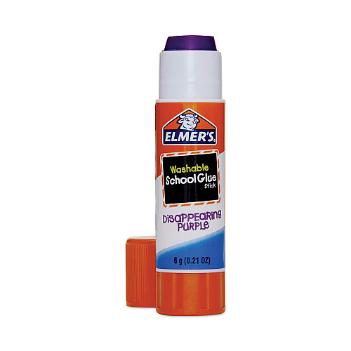 Elmer's Disappearing Purple School Glue Stick, 0.21 oz, Dries Clear, 12/Pack (E1559)