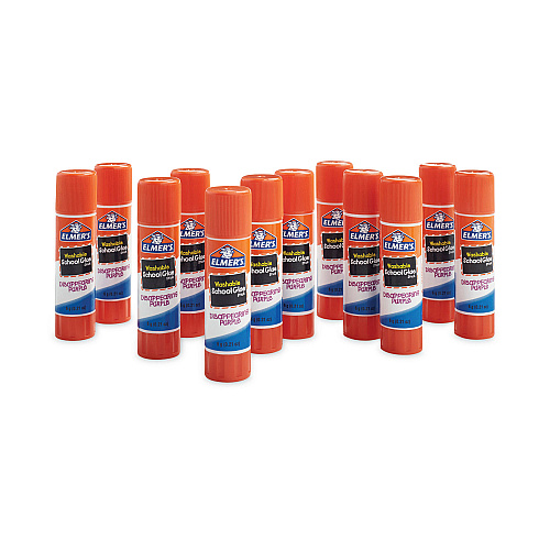 Elmer's Disappearing Purple School Glue Stick, 0.21 oz, Dries Clear, 12/Pack (E1559)