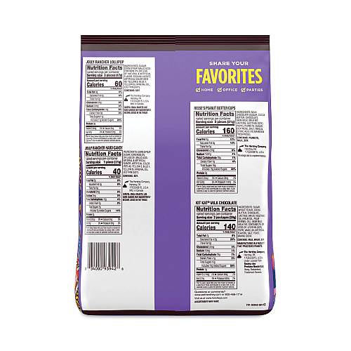Hershey's Snack-Size Sweets and Chocolate Assortment Party Pack, 34.19 oz Bag (HEC93942)
