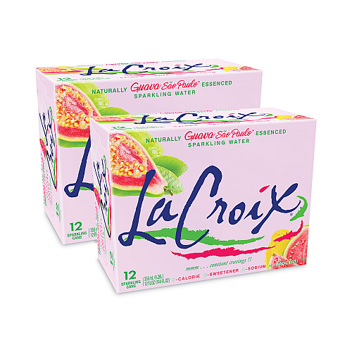 LaCroix Sparkling Water, Guava Sao Paulo, 12 oz Can, 12 Cans/Pack, 2 Packs/Carton (NAV40113)