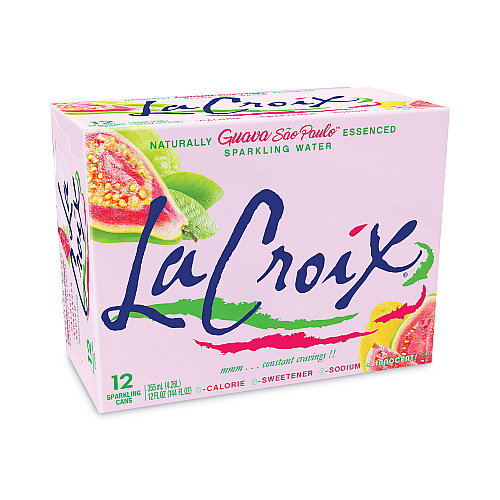 LaCroix Sparkling Water, Guava Sao Paulo, 12 oz Can, 12 Cans/Pack, 2 Packs/Carton (NAV40113)