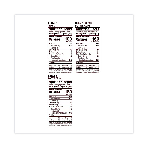Reese's Milk Chocolate Peanut Butter Assortment Snack Size Candy, Individually Wrapped, 32.06 oz Bag (HEC93922)