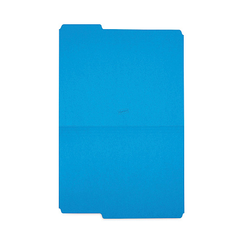 TRU RED Reinforced Top Tab File Folders, 1/3-Cut Tabs: Assorted, Letter Size, 10.5-pt Stock, Blue, 24/Pack (13842)