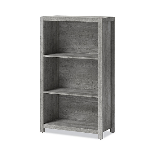 Whalen Fallbrook Bookcase, Three-Shelf, 28w x 14d x 48.25h, Smoked Ash/Rustic Warm Gray (SPUSFBBKGM)