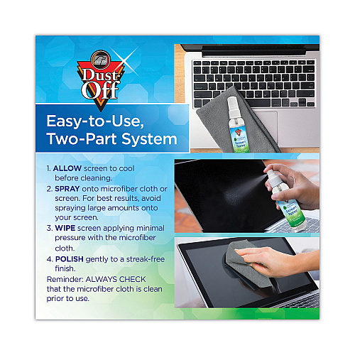 Dust-Off Laptop Computer Cleaning Kit, 50 mL Spray/Microfiber Cloth (DPTC)