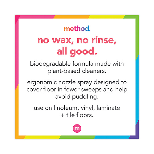 Method Squirt + Mop Hard Floor Cleaner, 25 oz Spray Bottle, Lemon Ginger, 6/Carton (00563CT)