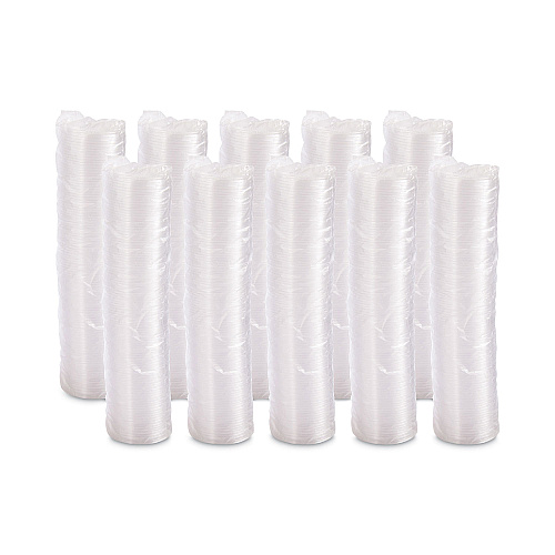 Dart Non-Vented Container Lids, Clear, Plastic, 100/Pack, 10 Packs/Carton (6CLR)
