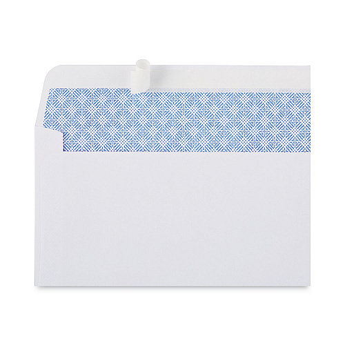 Universal Peel Seal Strip Security Tint Business Envelope, #6 3/4, Square Flap, Self-Adhesive Closure, 3.63 x 6.5, White, 100/Box (UNV36106)