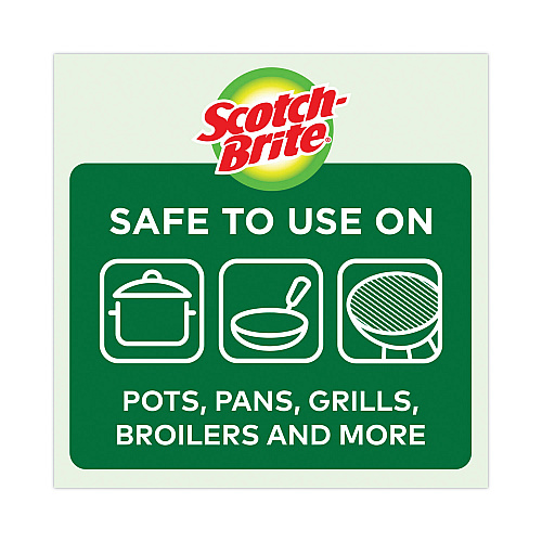 Scotch-Brite Metal Scrubbing Pads, 2.25 x 2.75, Silver, 3/Pack, 8 Packs/Carton (214C)