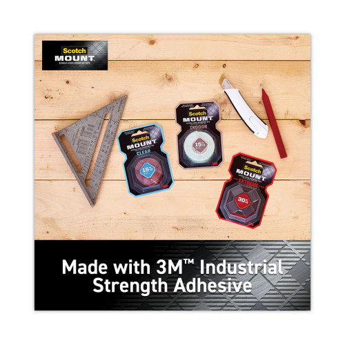 Scotch Extreme Mounting Tape, 1" x 60", Black (414H)