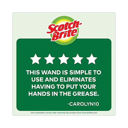 Scotch-Brite Soap-Dispensing Dishwand, 2.5 x 9.5, Yellow/Green (6504EA)