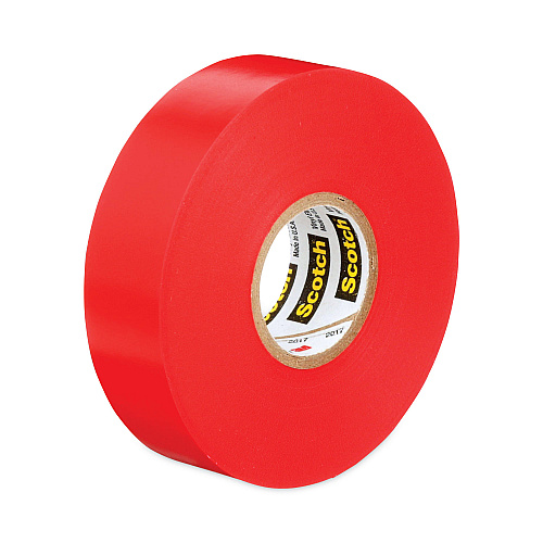 3M Scotch 35 Vinyl Electrical Color Coding Tape, 3" Core, 0.75" x 66 ft, Red (10810)
