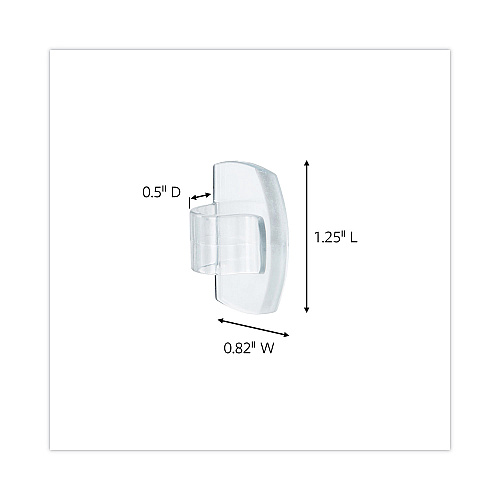 Command Cord Clip, Round, with Adhesive, 0.75"w, Clear, 4/Pack (17017CLRES)