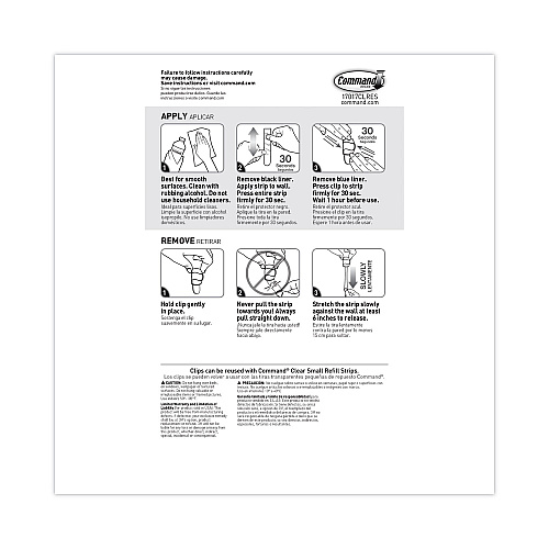 Command Cord Clip, Round, with Adhesive, 0.75"w, Clear, 4/Pack (17017CLRES)