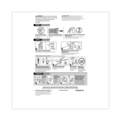 Command Decorative Hooks, Medium, Metal, Brushed Nickel, 3 lb Capacity, 2 Hooks and 4 Strips/Pack (17034BN2ES)