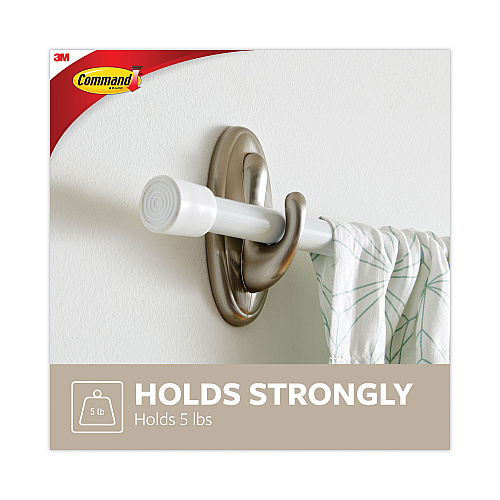Command Decorative Hooks, Traditional, Large, Metal, Brushed Nickel, 5 lb Capacity, 2 Hooks and 4 Strips/Pack (17053BNVPES)