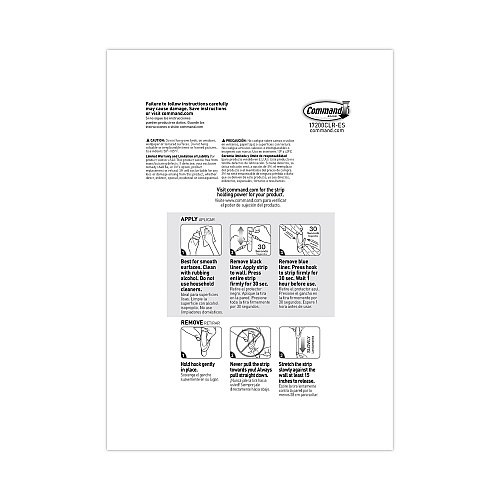 Command Assorted Refill Strips, Removable, (8) Small 0.75 x 1.75, (4) Medium 0.75 x 2.75, (4) Large 0.75 x 3.75, Clear, 16/Pack (17200CLRES)