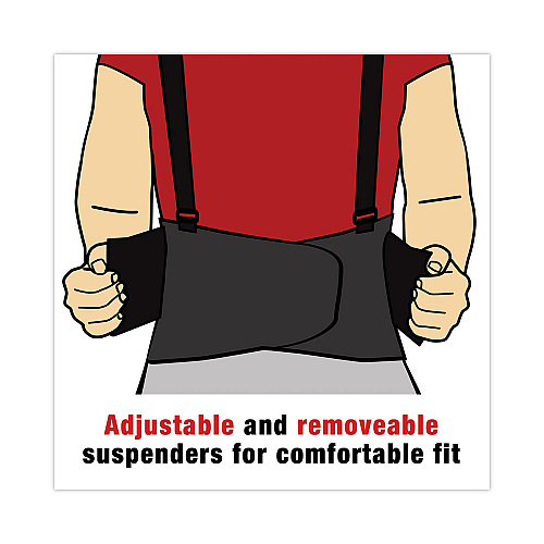 ACE Work Belt with Removable Suspenders, One Size Fits All, Up to 48" Waist Size, Black (208605)