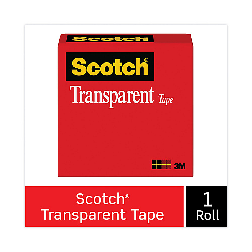 Scotch Transparent Tape, 3" Core, 0.75" x 72 yds, Transparent (600342592)