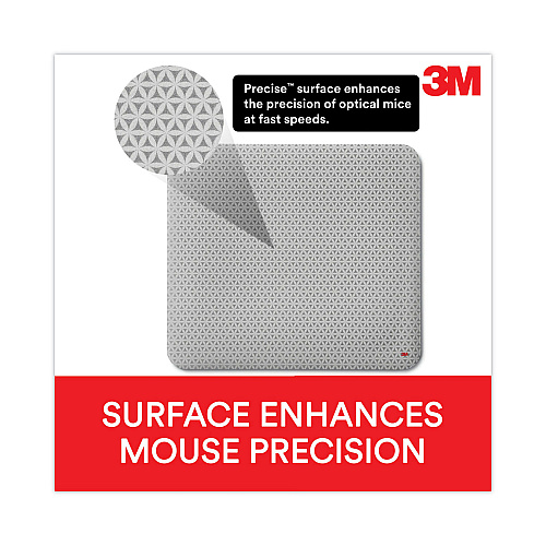 3M Precise Mouse Pad with Nonskid Back, 9 x 8, Bitmap Design (MP114BSD1)