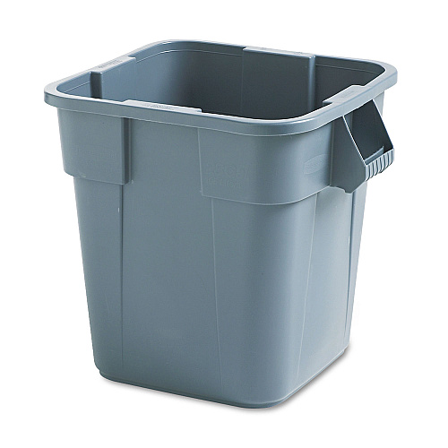 Rubbermaid Commercial Square Brute Container, 28 gal, Polyethylene, Gray (352600GY)