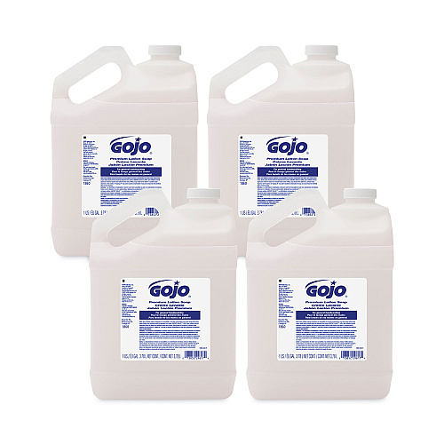 GOJO White Premium Lotion Soap Refill, Waterfall Scent, 1 gal, 4/Carton (186004CT)