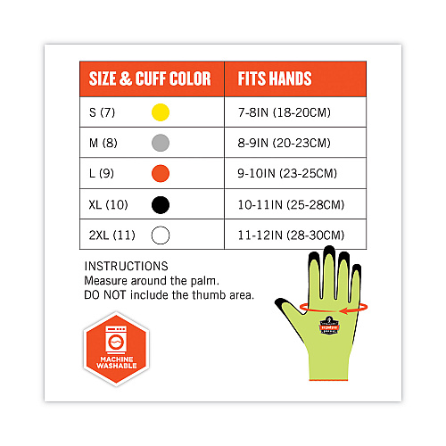ergodyne ProFlex 7021 Hi-Vis Nitrile-Coated CR Gloves, Lime, Large, 144 Pairs/Carton (17864)