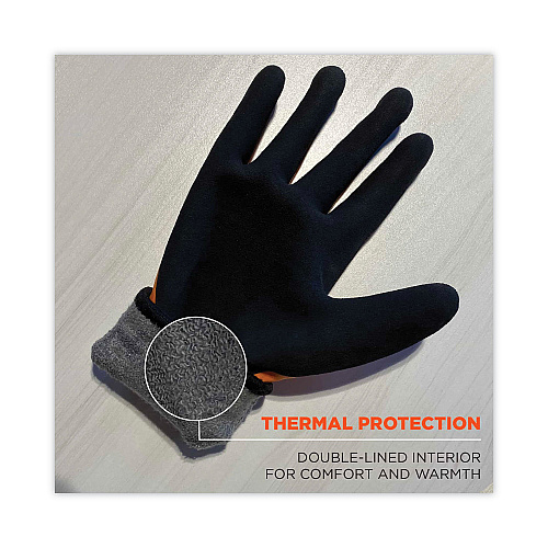 ergodyne ProFlex 7551 ANSI A5 Coated Waterproof CR Gloves, Orange, Large, Pair (17674)