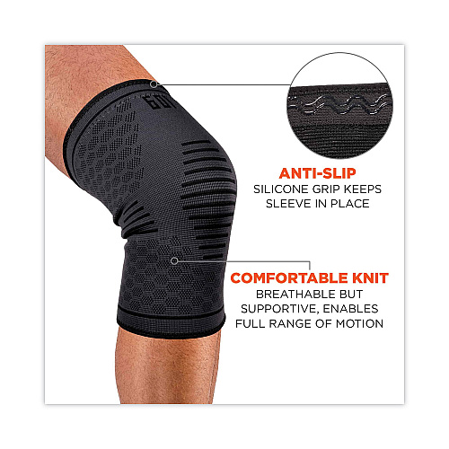 ergodyne ProFlex 601 Knee Compression Sleeve, Medium, Black (16553)