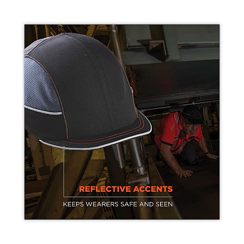 ergodyne Skullerz 8950 Bump Cap Hat, Micro Brim, Black (23342)