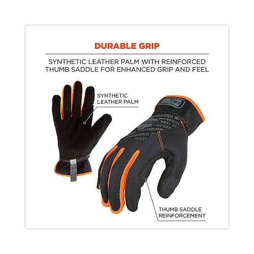 ergodyne ProFlex 815 QuickCuff Mechanics Gloves, Black, 2X-Large, Pair (17206)