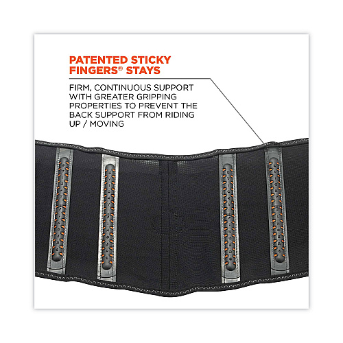 ergodyne ProFlex 2000SF High-Performance Spandex Back Support Brace, 4X-Large, 52" to 58" Waist, Black (11288)