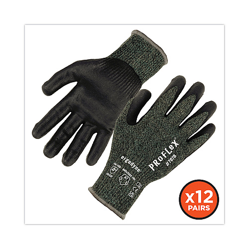 ergodyne ProFlex 7070 ANSI A7 Nitrile Coated CR Gloves, Green, Medium, 12 Pairs/Pack (18033)