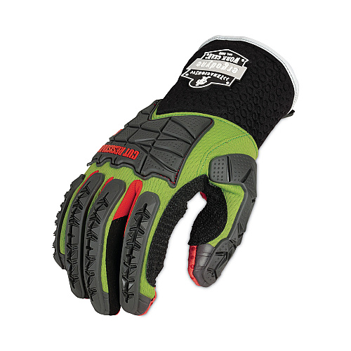 ergodyne ProFlex 925CR6 Performance Dorsal Impact-Reducing Cut Resistance Gloves, Black/Lime, Large, Pair (17294)