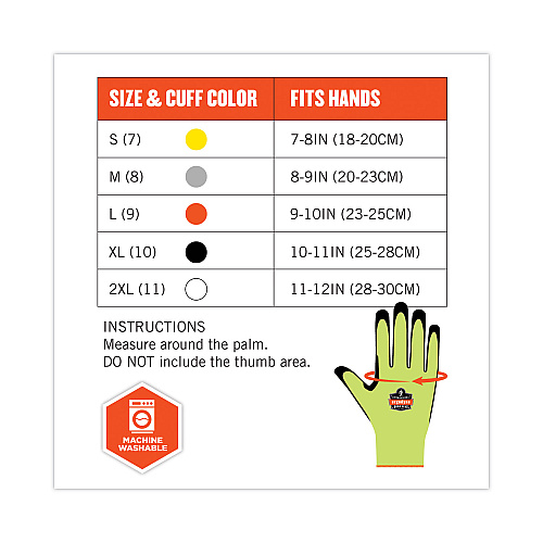 ergodyne ProFlex 7041 ANSI A4 Nitrile-Coated CR Gloves, Lime, Large, Pair (17814)