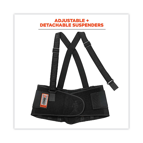 ergodyne ProFlex 2000SF High-Performance Spandex Back Support Brace, 4X-Large, 52" to 58" Waist, Black (11288)