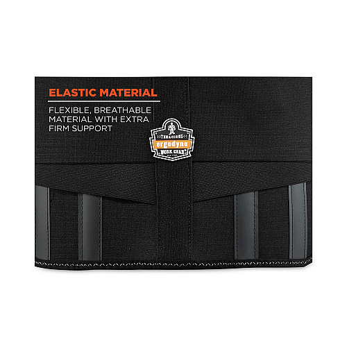 ergodyne ProFlex 1600 Standard Elastic Back Support Brace, 4X-Large, 52" to 58" Waist, Black (11108)