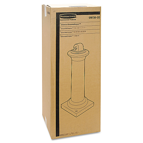 Rubbermaid Commercial GroundsKeeper Tuscan Receptacle, 22.05 gal, 13 dia x 38.38h, Black (9W300BLA)