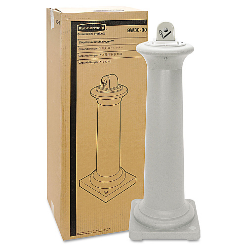 Groundskeeper Tuscan Receptacle, 22.05 Gal, 13 Dia X 38.38h, Sandstone