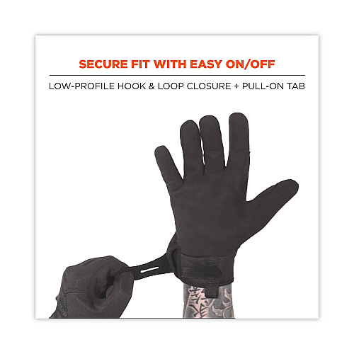 ergodyne ProFlex 812BLK High-Dexterity Black Tactical Gloves, Black, Small, Pair (17572)