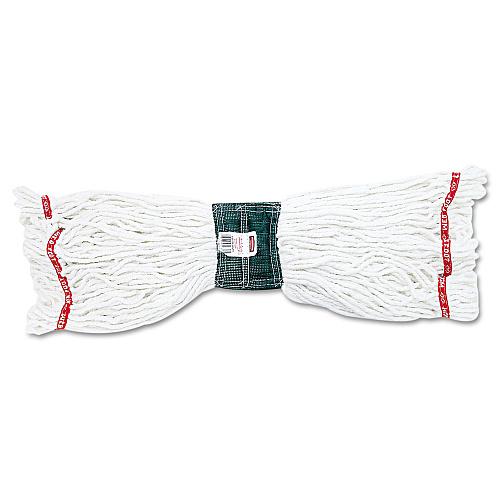 Rubbermaid Web Foot Shrinkless Looped-End Wet Mop Head, Cotton/Synthetic, Medium, White, 6/Carton (A25206WHICT)