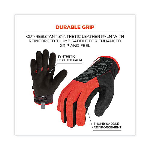 ergodyne ProFlex 812CR6 ANSI A6 Utility and CR Gloves, Black, Large, Pair (17924)