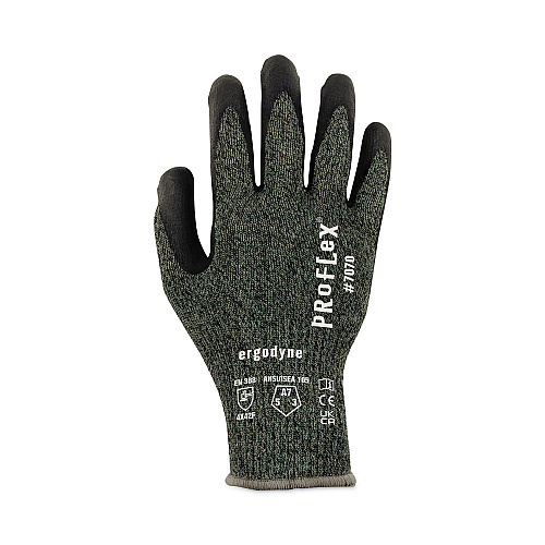 ergodyne ProFlex 7070 ANSI A7 Nitrile Coated CR Gloves, Green, X-Large, Pair (18045)