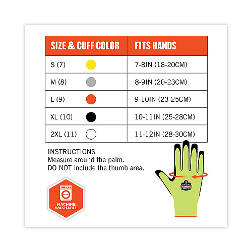 ergodyne ProFlex 7041 ANSI A4 Nitrile-Coated CR Gloves, Lime, Large, 144 Pairs (17824)