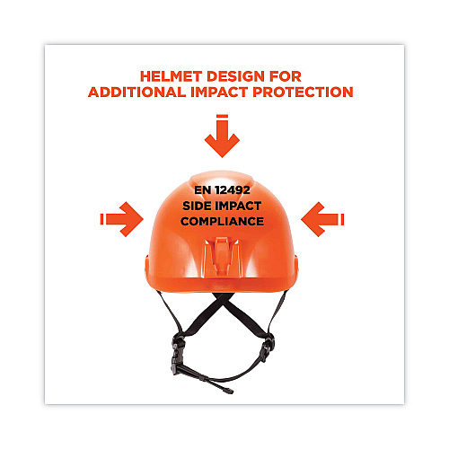 ergodyne Skullerz 8974 Class E Safety Helmet, 6-Point Ratchet Suspension, Orange (60212)