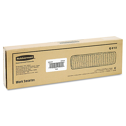 Rubbermaid Commercial Microfiber Scrubber Pad, Vertical Polyprolene Stripes, 18", Yellow, 6/Carton (Q810YEL)